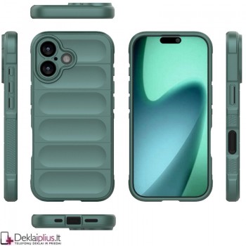 Magic Shield guminis dėklas su kameros apsauga - žalias (Apple Iphone 17)
